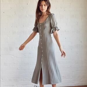 Christy Dawn S Lennon Dress in Gray Stripe NWT